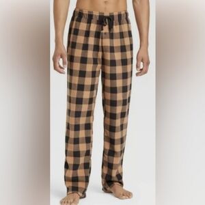 GOODFELLOW Men's 3XL Big Tan Buffalo Check Winter Sleepwear Pajama Pants NWT